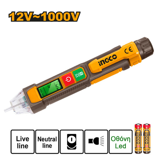 VD210003 - DETECTEUR DE TENSION AC DIGITAL 12V-1000V INGCO Maroc