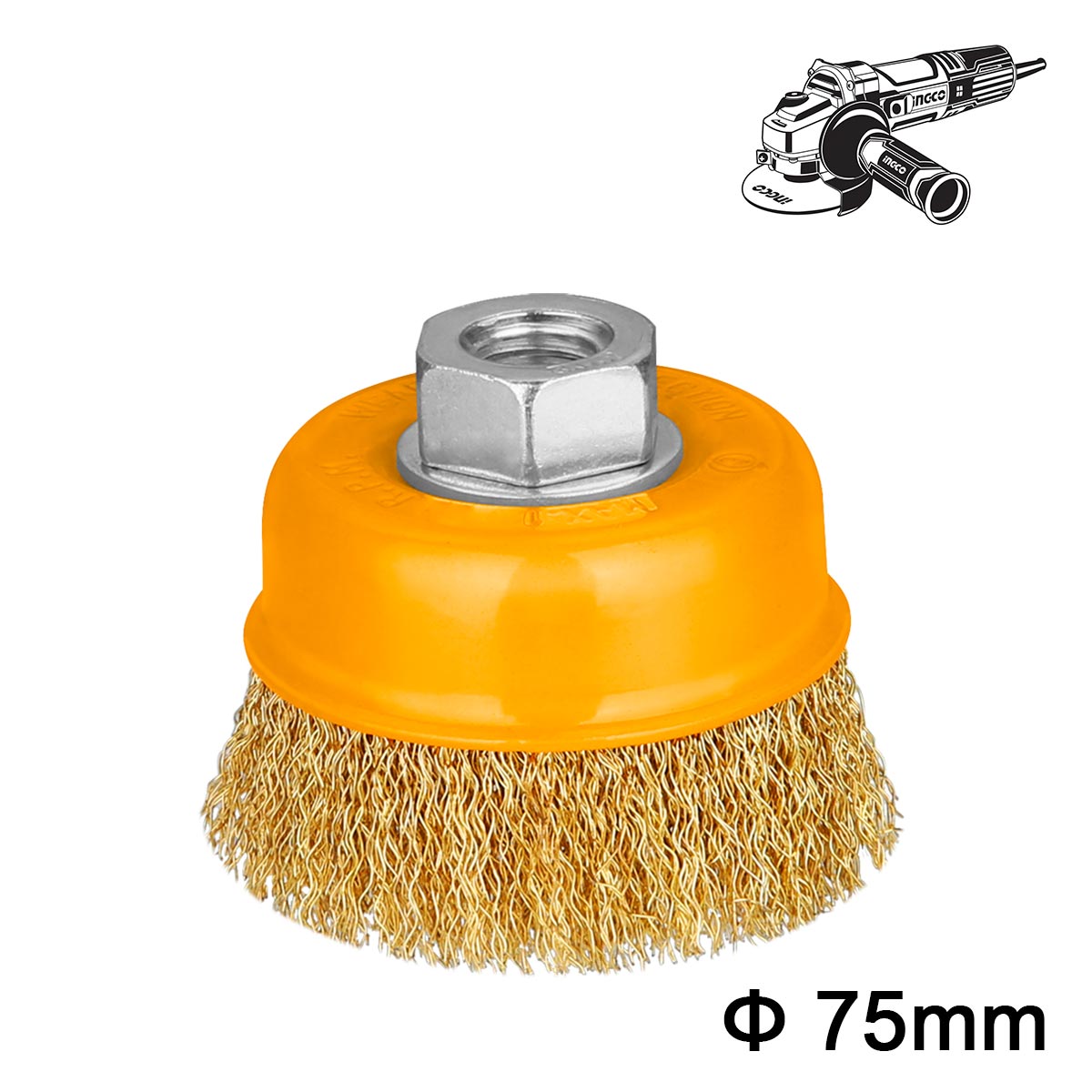 WB10751 - BROSSE METALLIQUE 75MM INGCO Maroc