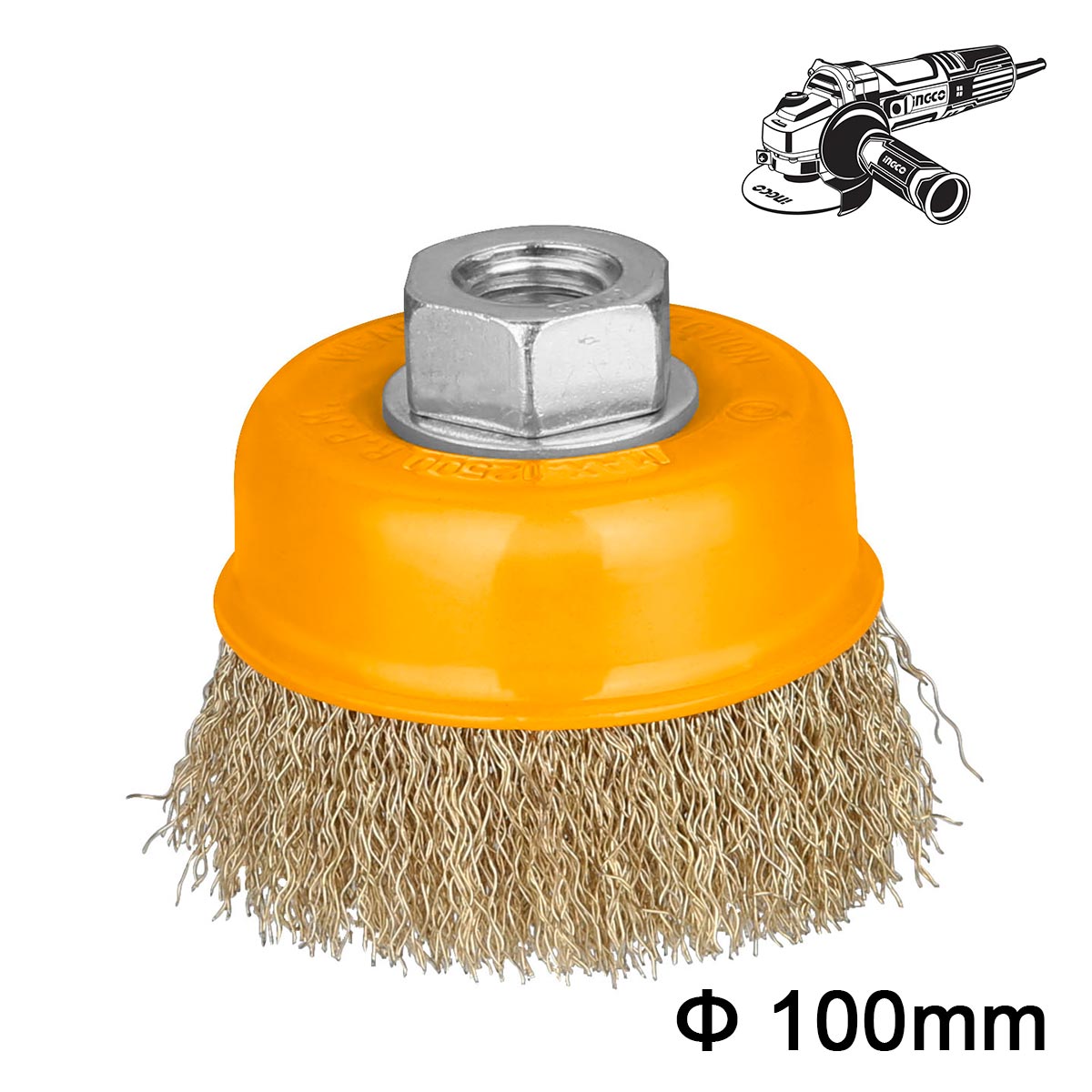 WB11001 - BROSSE METALLIQUE 100MM INGCO Maroc