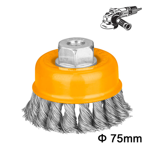 WB20751 - BROSSE METALLIQUE TORSADEE 75MM INGCO Maroc