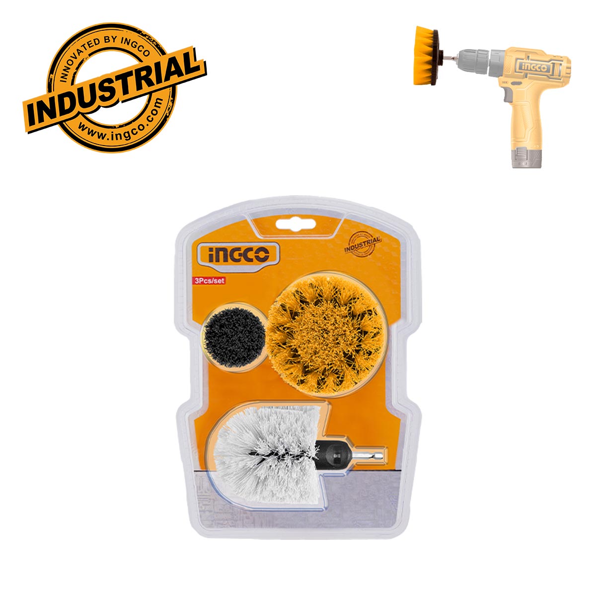 WCB0301 - JEU DE 3 BROSSES DE NETTOYAGE POUR VISSEUSE NR INGCO Maroc