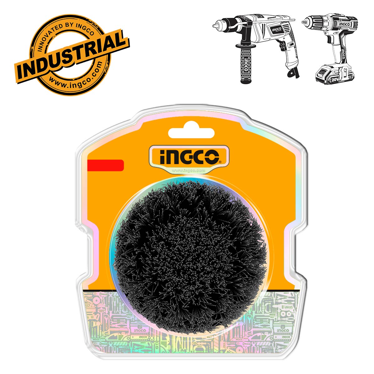 WCBH1401 - BROSSE DE NETTOYAGE 4" POUR VISSEUSE À POILS DURS INGCO Maroc
