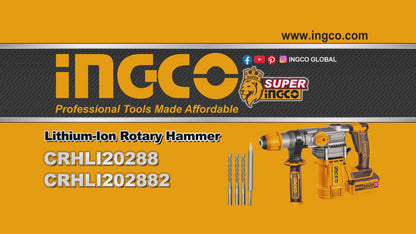 INGCO MARTEAU PERFORATEUR SDS PLUS 20V 28MM+6ACCESS AU MAROC [CRHLI20288]