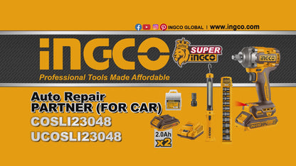 INGCO PACK BOULONNEUSE 400NM BRUSHLESS 20V+10 DOUILLES+BALADEUSE AU MAROC [COSLI23048]