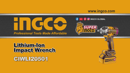 INGCO BOULONNEUSE A CHOC 500NM SANS CHARBON 20V+2BAT SI AU MAROC [CIWLI2050]