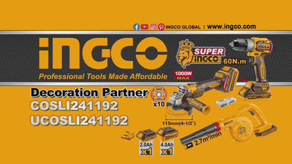 INGCO PACK MEULEUSE+PERCEUSE 60NM+SOUFFLEUR 20V AU MAROC [COSLI241192]