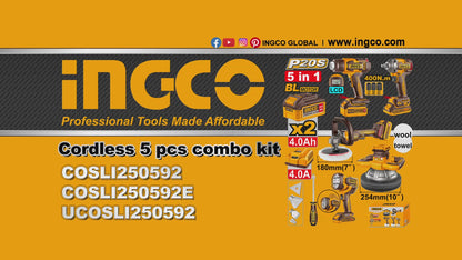 INGCO PACK COMBO POLISSAGE 180MM/254MM + DECAPEUR + BOULONNEUSE 20V AU MAROC [COSLI250592]