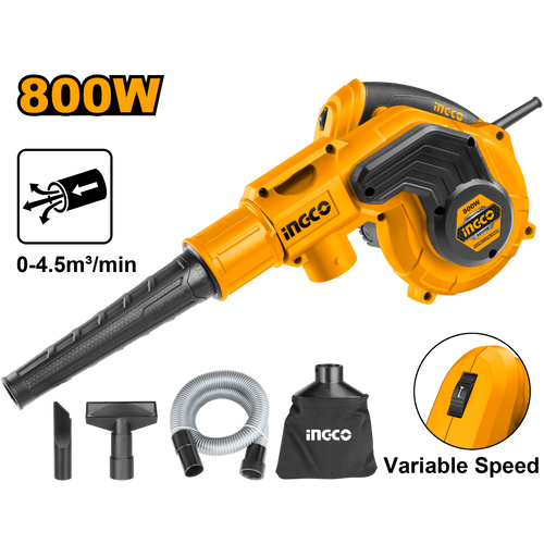 Souffleur aspirateur 800W + 4 accessoires INGCO | AB8008