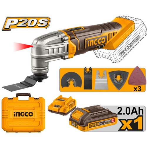 Outil Multifonction sans fil 20V avec 1Batt et 1 Chargeur INGCO | CMLI20228